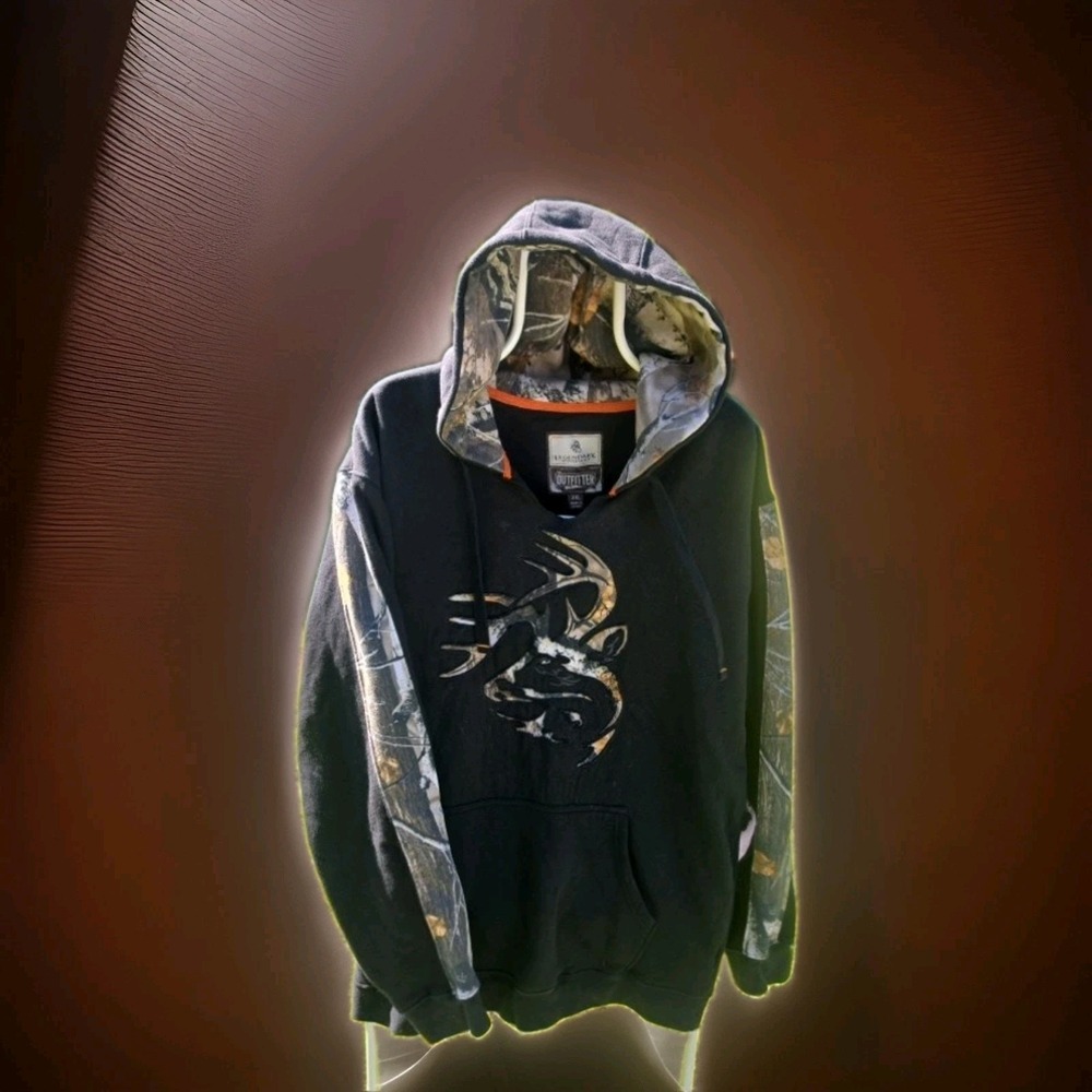 Legendary Whitetails Mens Pullover Hoodie Sweatshirt size 2X  Black Camo